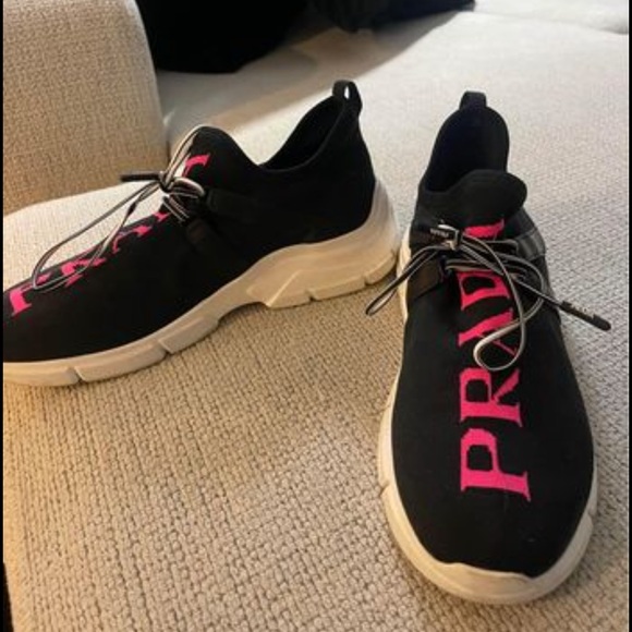 Prada sneakers! Size 8. Worn once, super comfortable and look brand new - Picture 2 of 2